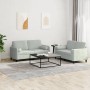Two-piece light gray velvet sofa set with cushions by , Sofas - Ref: Foro24-3201994, Price: 384,01 €, Discount: %