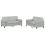 Two-piece light gray velvet sofa set with cushions by , Sofas - Ref: Foro24-3201994, Price: 379,36 €, Discount: %