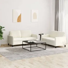 Cream velvet 2-piece sofa set by , Sofas - Ref: Foro24-3201982, Price: 486,15 €, Discount: %