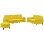 Sofagarnitur mit 3 teiligen Kissen gelber Samt von , Sofas - Ref: Foro24-3202050, Preis: 588,85 €, Rabatt: %