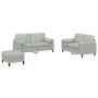 Set von Sofas mit 3 Stück Kissen hellgrauer Samt von , Sofas - Ref: Foro24-3202004, Preis: 430,07 €, Rabatt: %