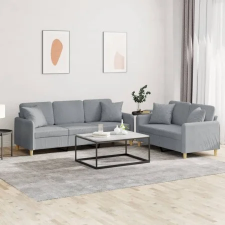 Set of sofas with 2 light gray fabric cushions by , Sofas - Ref: Foro24-3202134, Price: 499,52 €, Discount: %