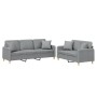 Set of sofas with 2 light gray fabric cushions by , Sofas - Ref: Foro24-3202134, Price: 547,30 €, Discount: %