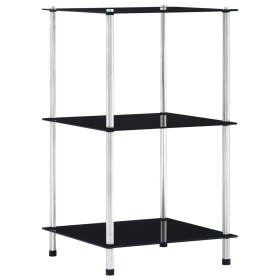 3-stufiges Regal aus schwarzem Hartglas, 40 x 40 x 67 cm von vidaXL, Bücherregale und Regale - Ref: Foro24-249509, Preis: 39,...