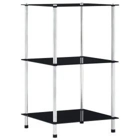 3-stufiges Regal aus schwarzem Hartglas, 40 x 40 x 67 cm von vidaXL, Bücherregale und Regale - Ref: Foro24-249509, Preis: 38,...