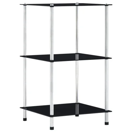 3-tier black tempered glass shelf 40x40x67 cm by vidaXL, Bookcases and shelves - Ref: Foro24-249509, Price: 38,99 €, Discount: %