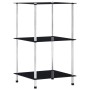 Estantería 3 niveles cristal templado negro 40x40x67 cm de vidaXL, Librerías y estanterías - Ref: Foro24-249509, Precio: 39,6...