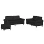 Juego de sofás con cojines 3 piezas cuero sintético negro de , Sofás - Ref: Foro24-3202155, Precio: 508,70 €, Descuento: %
