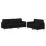 2-piece black fabric sofa set with cushions by , Sofas - Ref: Foro24-3202122, Price: 580,13 €, Discount: %