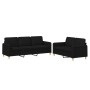 Sofagarnitur mit 2 Stück Kissen aus schwarzem Stoff von , Sofas - Ref: Foro24-3202122, Preis: 591,52 €, Rabatt: %