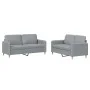 Set of sofas with 2 light gray fabric cushions by , Sofas - Ref: Foro24-3202086, Price: 424,72 €, Discount: %
