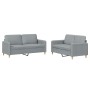 Set von Sofas mit 2 Stück Kissen aus hellgrauem Stoff von , Sofas - Ref: Foro24-3202086, Preis: 432,79 €, Rabatt: %