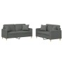 2-piece dark gray fabric sofa set with cushions by , Sofas - Ref: Foro24-3202103, Price: 461,74 €, Discount: %
