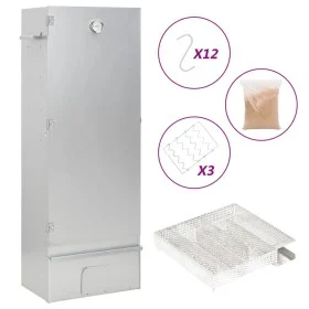 BBQ smoker oven with cold smoke generator galvanized steel by , Barbecues - Ref: Foro24-3200764, Price: 226,94 €, Discount: %