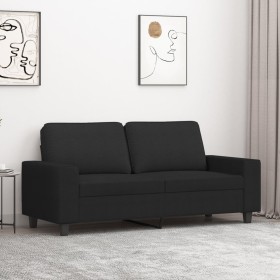 Black fabric 2-seater sofa, 140 cm by , Sofas - Ref: Foro24-359395, Price: 241,13 €, Discount: %