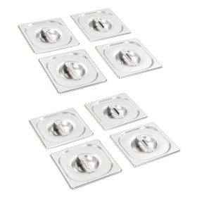 Gastronorm-Tablettdeckel 1/6 Edelstahl 8 Stück von vidaXL, Eimerdeckel für Dampftische - Ref: Foro24-50910, Preis: 26,09 €, R...