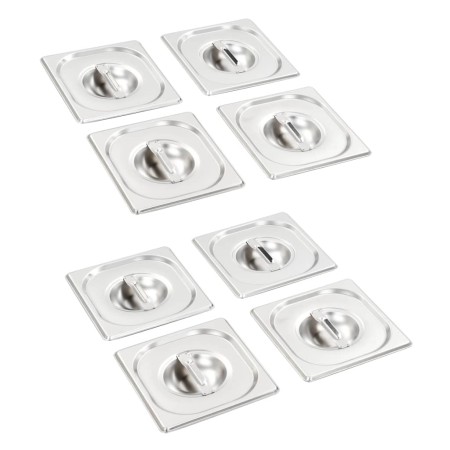 Gastronorm-Tablettdeckel 1/6 Edelstahl 8 Stück von vidaXL, Eimerdeckel für Dampftische - Ref: Foro24-50910, Preis: 26,09 €, R...