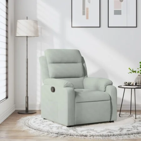 Sillón reclinable de terciopelo gris claro de , Sillones - Ref: Foro24-373500, Precio: 195,32 €, Descuento: %