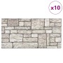 Paneles de pared 3D diseño de ladrillo 10 uds EPS gris
