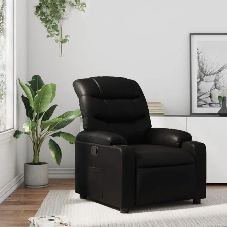 Sillón reclinable de cuero sintético negro de , Sillones - Ref: Foro24-374133, Precio: 239,48 €, Descuento: %