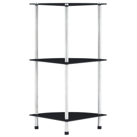 3-stöckiges Regal aus gehärtetem Glas schwarz 30x30x67 cm von vidaXL, Bücherregale und Regale - Ref: Foro24-249519, Preis: 35...