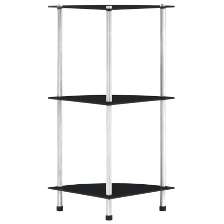 3-level black tempered glass shelf 30x30x67 cm by vidaXL, Bookcases and shelves - Ref: Foro24-249519, Price: 34,61 €, Discoun...