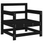 Garden armchairs, 2 units, solid black pine wood by , Modular outdoor sofas - Ref: Foro24-825496, Price: 122,55 €, Discount: %