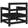 Garden armchairs, 2 units, solid black pine wood by , Modular outdoor sofas - Ref: Foro24-825496, Price: 122,55 €, Discount: %