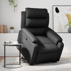 Sillón reclinable elevable cuero artificial negro de , Sillones - Ref: Foro24-3205042, Precio: 287,34 €, Descuento: %