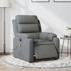 Sillón reclinable de masaje eléctrico tela gris oscuro de , Sillones - Ref: Foro24-3204969, Precio: 302,84 €, Descuento: %