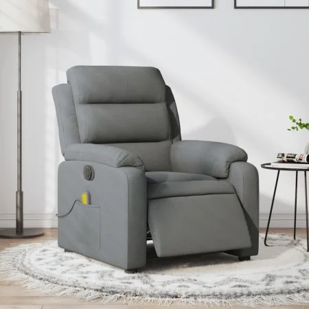 Sillón reclinable de masaje eléctrico tela gris oscuro de , Sillones - Ref: Foro24-3204969, Precio: 302,84 €, Descuento: %