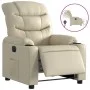 Sillón reclinable eléctrico de cuero sintético crema de , Sillones - Ref: Foro24-3206586, Precio: 275,78 €, Descuento: %