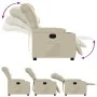 Sillón reclinable eléctrico de cuero sintético crema de , Sillones - Ref: Foro24-3206586, Precio: 275,78 €, Descuento: %