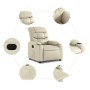 Cream synthetic leather electric recliner. by , Armchairs - Ref: Foro24-3206586, Price: 260,33 €, Discount: %