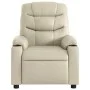 Sillón reclinable eléctrico de cuero sintético crema de , Sillones - Ref: Foro24-3206586, Precio: 275,78 €, Descuento: %