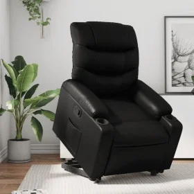 Sillón reclinable elevable cuero artificial negro de , Sillones - Ref: Foro24-3206599, Precio: 320,52 €, Descuento: %