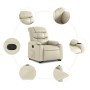 Cream-colored artificial leather reclining and lift chair by , Armchairs - Ref: Foro24-3206600, Price: 278,99 €, Discount: %