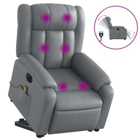Electric lift massage chair in gray synthetic leather by , Armchairs - Ref: Foro24-3205288, Price: 337,32 €, Discount: %
