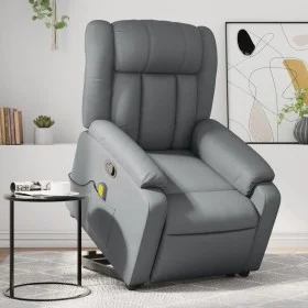 Sillón reclinable de masaje de pie cuero artificial gris de , Sillones - Ref: Foro24-3205274, Precio: 306,48 €, Descuento: %