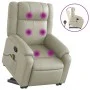Cream-colored artificial leather reclining massage chair with footrest. by , Armchairs - Ref: Foro24-3205158, Price: 365,70 €...