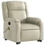 Cream-colored artificial leather reclining massage chair with footrest. by , Armchairs - Ref: Foro24-3205158, Price: 365,70 €...