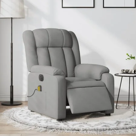 Sillón reclinable de masaje eléctrico tela gris claro de , Sillones - Ref: Foro24-3205304, Precio: 270,06 €, Descuento: %