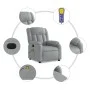 Sillón reclinable de masaje eléctrico tela gris claro de , Sillones - Ref: Foro24-3205304, Precio: 270,06 €, Descuento: %