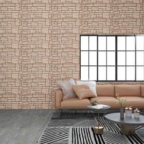 Paneles de pared 3D diseño de ladrillo 10 uds EPS beige