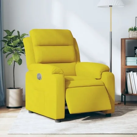 Sillón reclinable eléctrico de terciopelo amarillo de , Sillones - Ref: Foro24-3205077, Precio: 271,19 €, Descuento: %