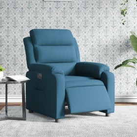 Sillón reclinable eléctrico terciopelo azul