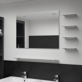 Espejo de pared con 5 estantes plateado 80x60 cm de vidaXL, Espejos - Ref: Foro24-249445, Precio: 56,28 €, Descuento: %