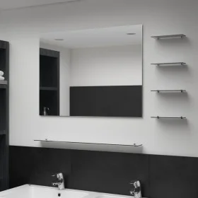 Espejo de pared con 5 estantes plateado 80x60 cm by vidaXL, Mirrors - Ref: Foro24-249445, Price: 55,56 €, Discount: %