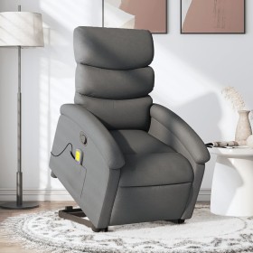 Silla de masaje reclinable de pie de tela gris oscuro