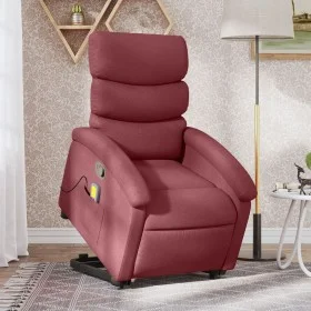 Reclining massage chair with lift in burgundy fabric by , Armchairs - Ref: Foro24-3203993, Price: 287,69 €, Discount: %